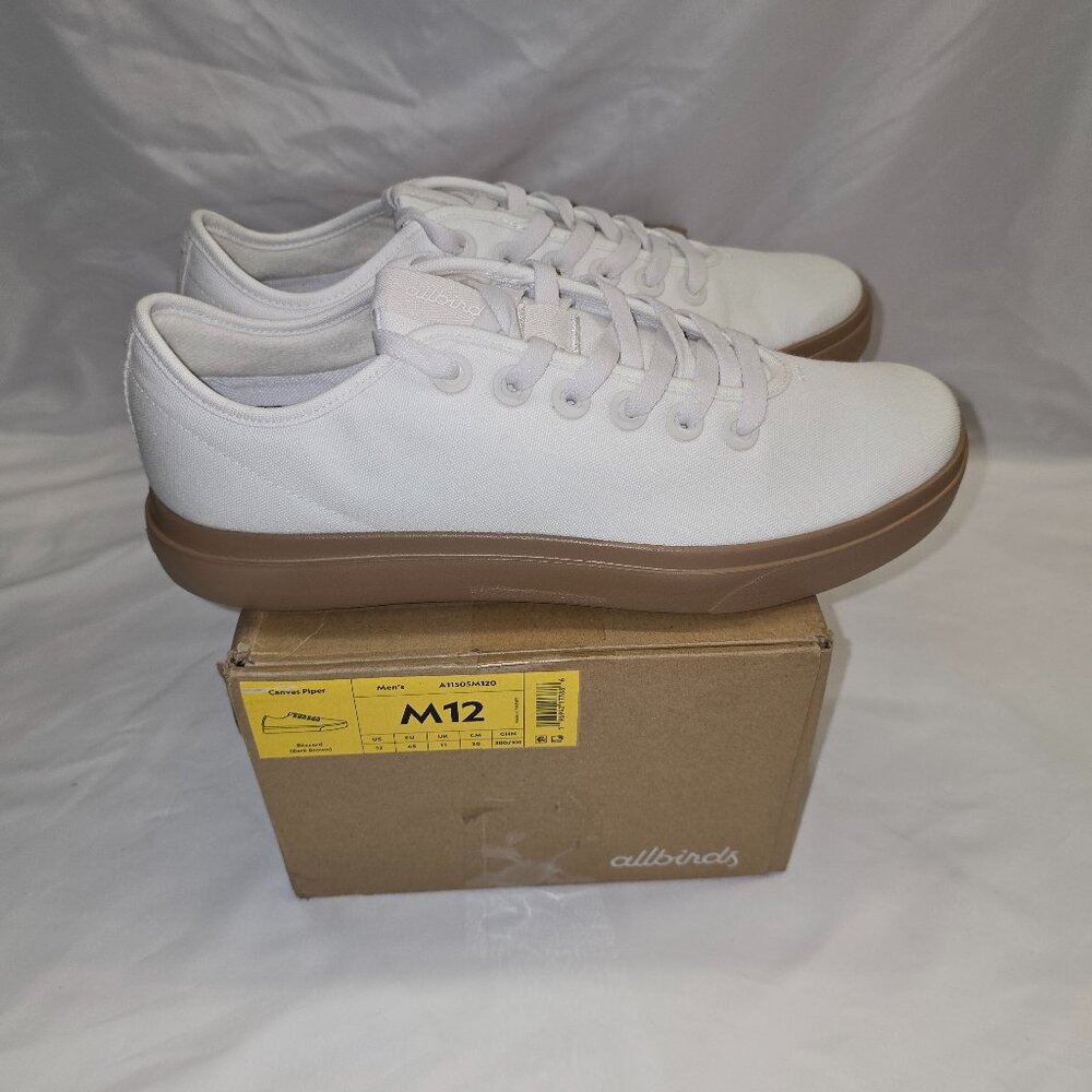 Allbirds Canvas Piper in Blizzard/Bark Brown, M 12, New in Box, Limited Edition